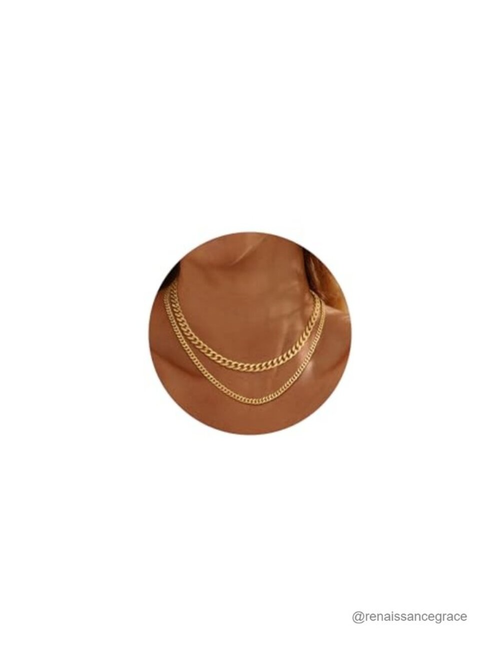 14K Gold Plated Cuban Link Chain Necklace Set for Women Layered Chunky 2 Piece